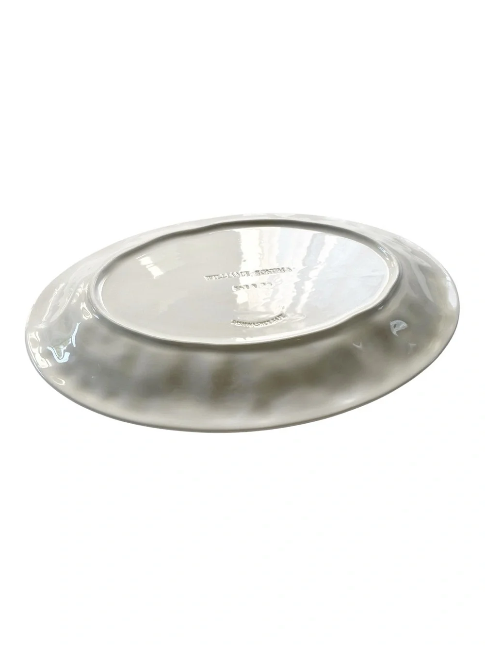 Williams Sonoma Italy 19” Embossed Vegetable Garden Oval Serving Platter White